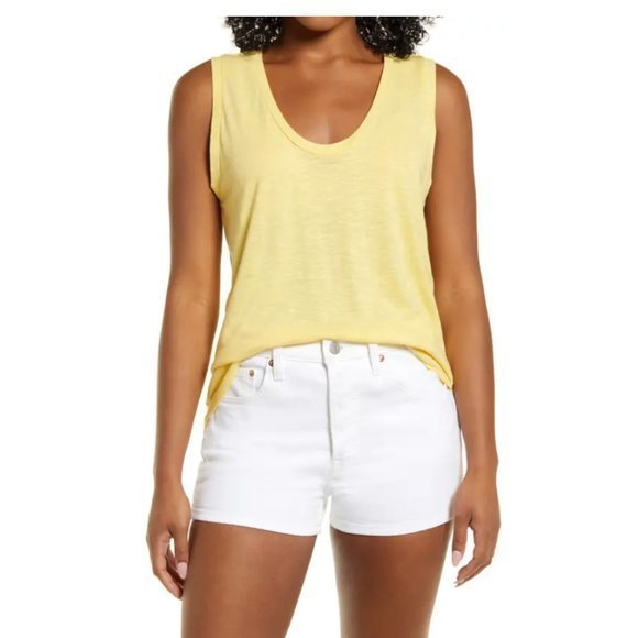 NWOT CASLON Muscle Tank in Yellow Citron (M) - Picture 9 of 9